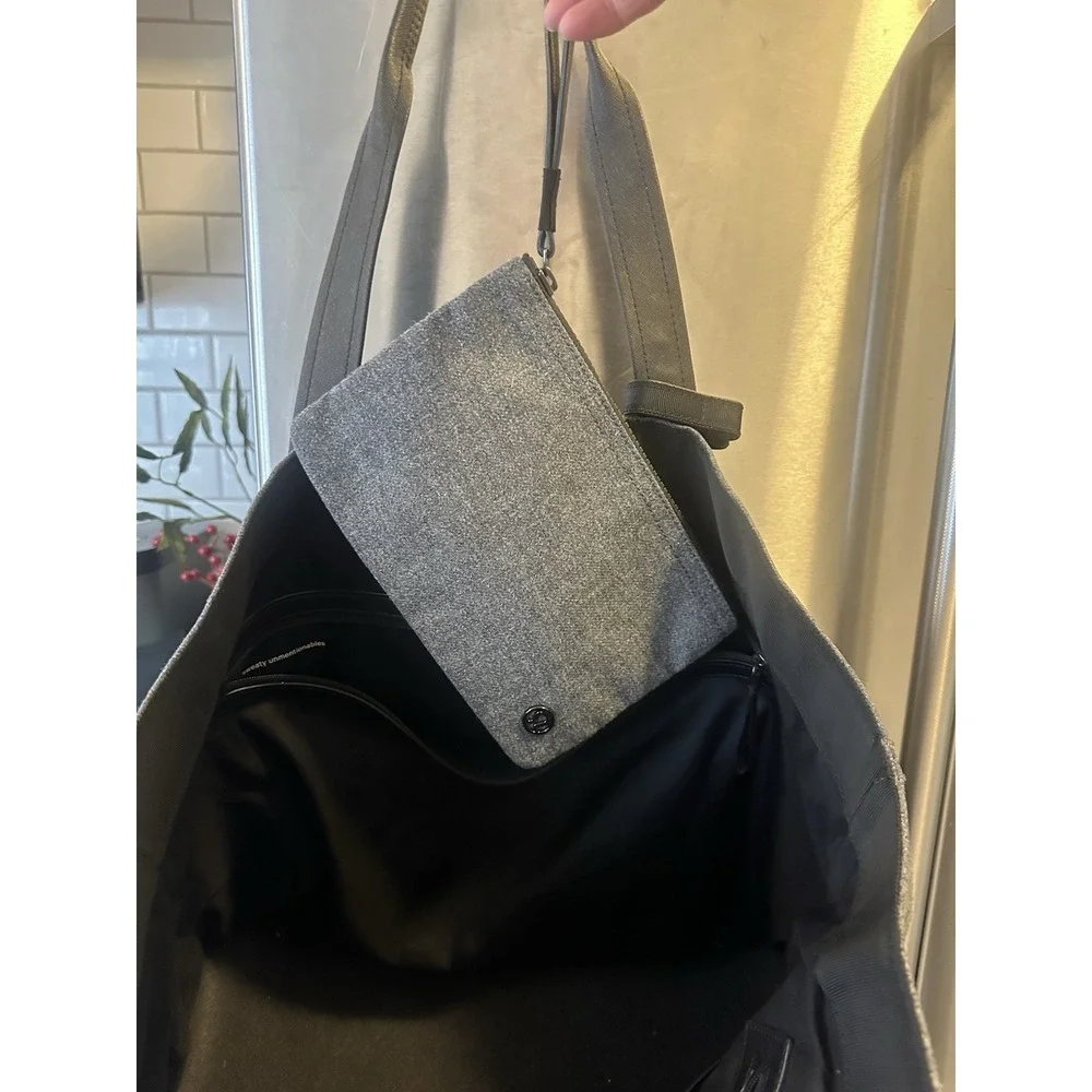 Lululemon All Day Lg Tote Go Wild Purse Gray/black 6pckt Boat Baby Gym Vacay